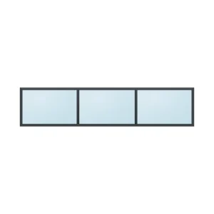 fixed aluminium window 3 panel fx3x1 2700 x 600 mm