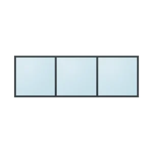 fixed aluminium window 3 panel fx3x1 2700 x 900 mm