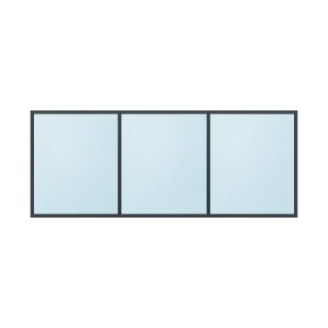 fixed aluminium window 3 panel fx3x1 3000 x 1200 mm