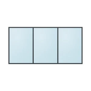 fixed aluminium window 3 panel fx3x1 3000 x 1500 mm