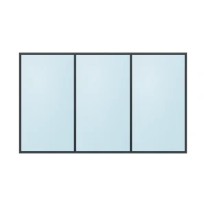 fixed aluminium window 3 panel fx3x1 3000 x 1800 mm