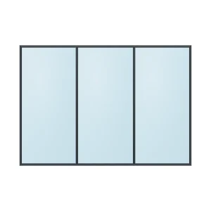 fixed aluminium window 3 panel fx3x1 3000 x 2100 mm