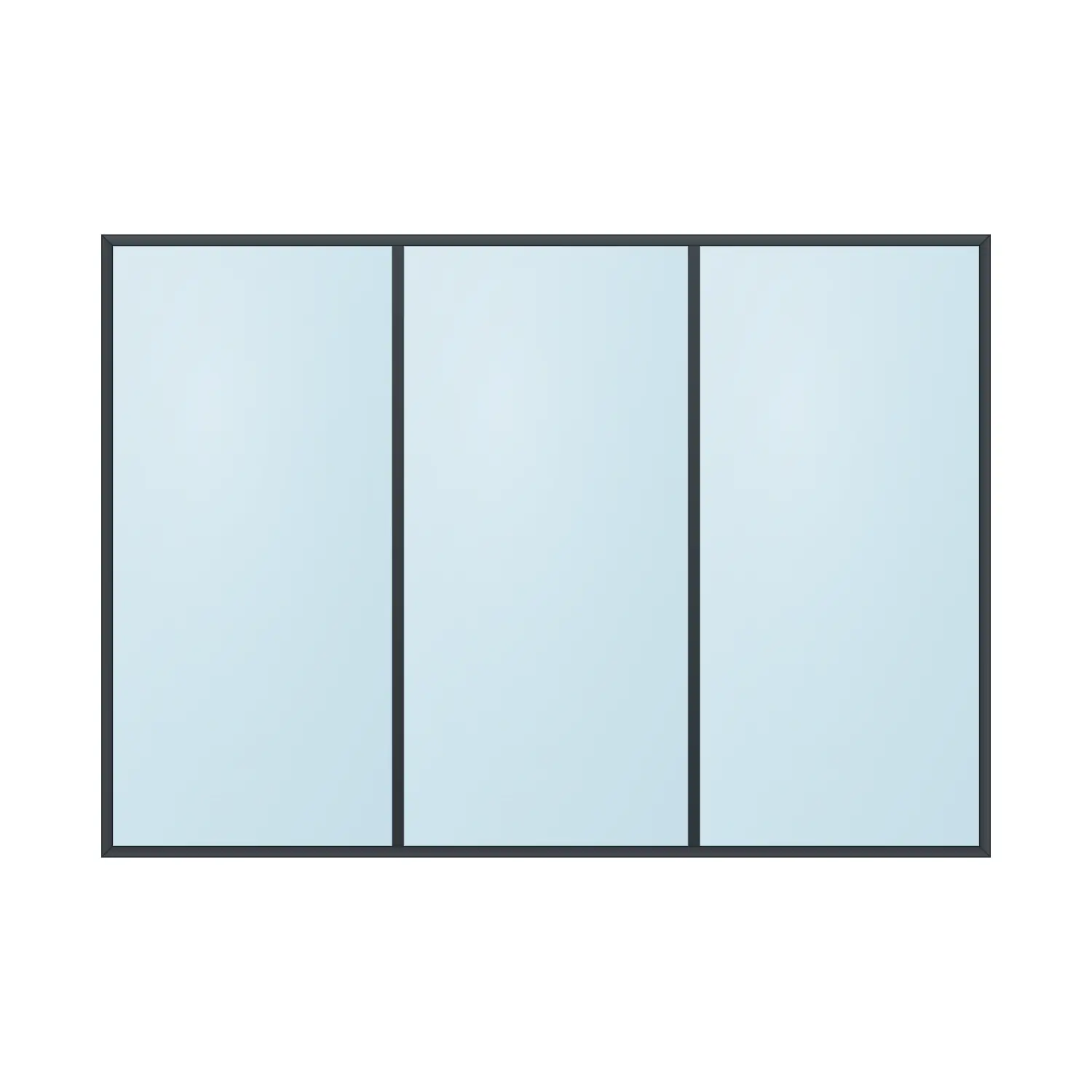 fixed aluminium window 3 panel fx3x1 3000 x 2100 mm
