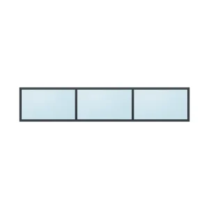 fixed aluminium window 3 panel fx3x1 3000 x 600 mm