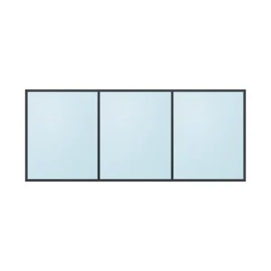 fixed aluminium window 3 panel fx3x1 3600 x 1500 mm