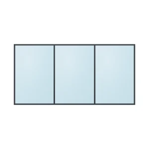 fixed aluminium window 3 panel fx3x1 3600 x 1800 mm