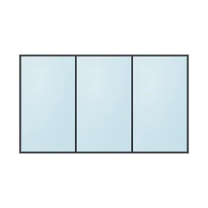 fixed aluminium window 3 panel fx3x1 3600 x 2100 mm