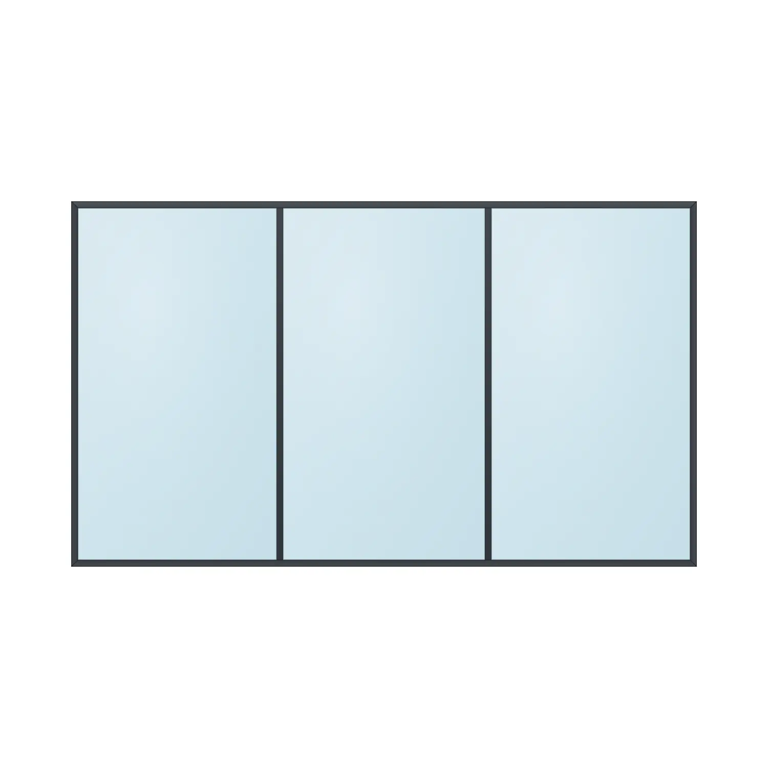 fixed aluminium window 3 panel fx3x1 3600 x 2100 mm