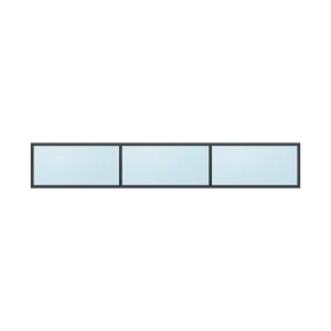 fixed aluminium window 3 panel fx3x1 3600 x 600 mm