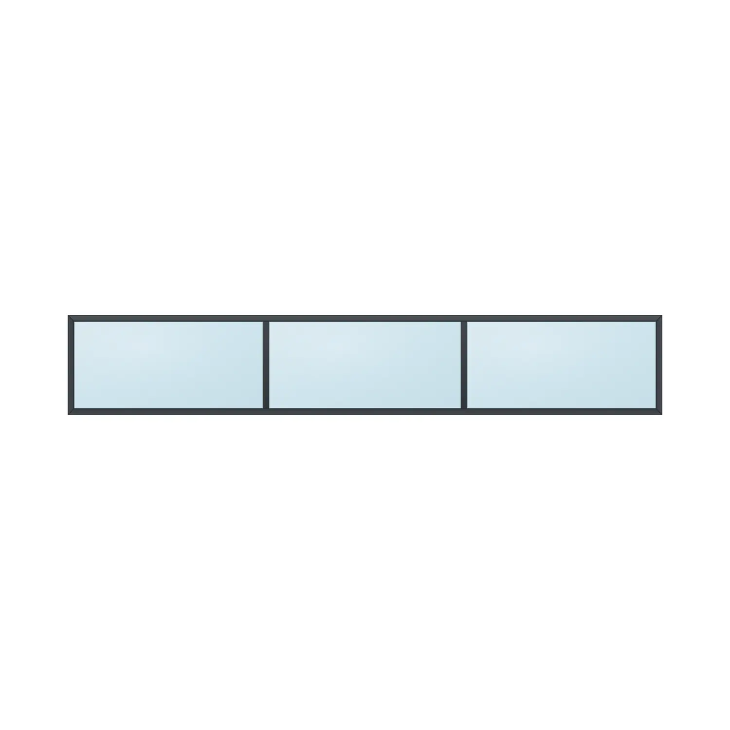 fixed aluminium window 3 panel fx3x1 3600 x 600 mm