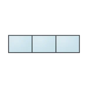 fixed aluminium window 3 panel fx3x1 3600 x 900 mm