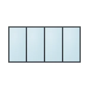 fixed aluminium window 4 panel fx4x1 2400 x 1200 mm