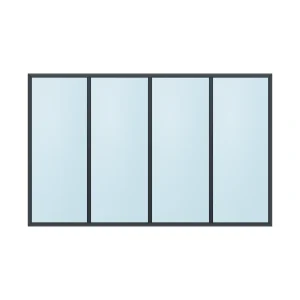 fixed aluminium window 4 panel fx4x1 2400 x 1500 mm