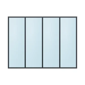 fixed aluminium window 4 panel fx4x1 2400 x 1800 mm