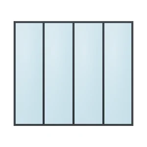 fixed aluminium window 4 panel fx4x1 2400 x 2100 mm