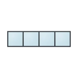 fixed aluminium window 4 panel fx4x1 2400 x 600 mm