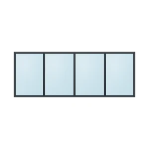 fixed aluminium window 4 panel fx4x1 2400 x 900 mm
