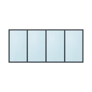 fixed aluminium window 4 panel fx4x1 2700 x 1200 mm