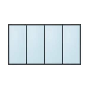 fixed aluminium window 4 panel fx4x1 2700 x 1500 mm