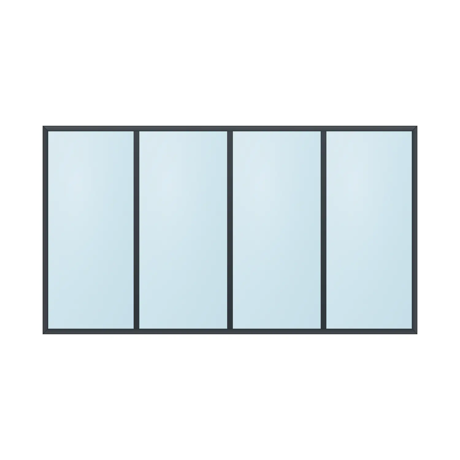 fixed aluminium window 4 panel fx4x1 2700 x 1500 mm