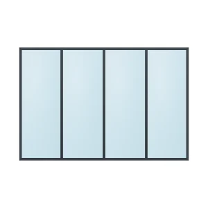 fixed aluminium window 4 panel fx4x1 2700 x 1800 mm