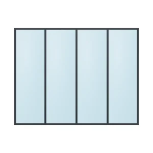 fixed aluminium window 4 panel fx4x1 2700 x 2100 mm