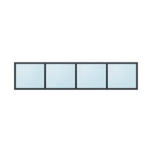 fixed aluminium window 4 panel fx4x1 2700 x 600 mm