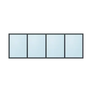 fixed aluminium window 4 panel fx4x1 2700 x 900 mm