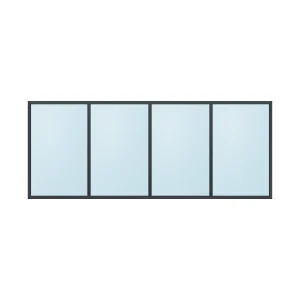 fixed aluminium window 4 panel fx4x1 3000 x 1200 mm