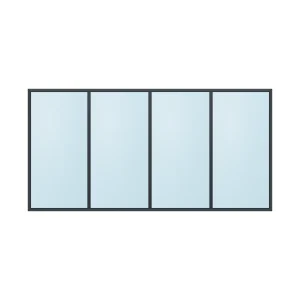 fixed aluminium window 4 panel fx4x1 3000 x 1500 mm