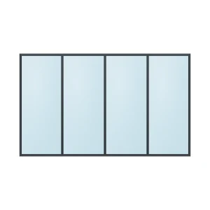 fixed aluminium window 4 panel fx4x1 3000 x 1800 mm