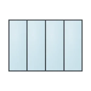 fixed aluminium window 4 panel fx4x1 3000 x 2100 mm