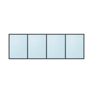 fixed aluminium window 4 panel fx4x1 3600 x 1200 mm