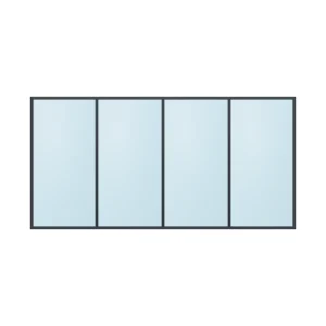 fixed aluminium window 4 panel fx4x1 3600 x 1800 mm