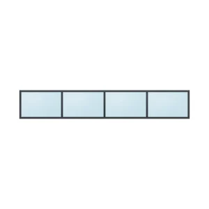 fixed aluminium window 4 panel fx4x1 3600 x 600 mm