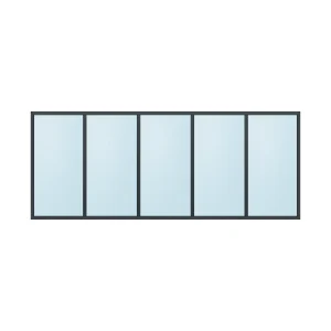 fixed aluminium window 5 panel fx5x1 3000 x 1200 mm