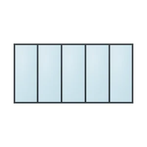 fixed aluminium window 5 panel fx5x1 3000 x 1500 mm