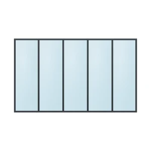fixed aluminium window 5 panel fx5x1 3000 x 1800 mm