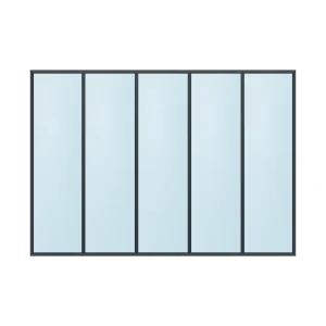 fixed aluminium window 5 panel fx5x1 3000 x 2100 mm