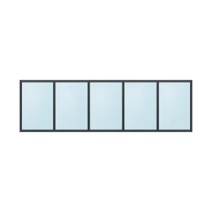 fixed aluminium window 5 panel fx5x1 3000 x 900 mm