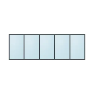 fixed aluminium window 5 panel fx5x1 3600 x 1200 mm