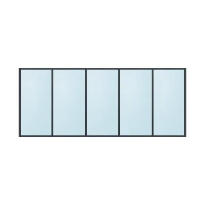 fixed aluminium window 5 panel fx5x1 3600 x 1500 mm