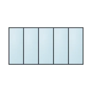 fixed aluminium window 5 panel fx5x1 3600 x 1800 mm