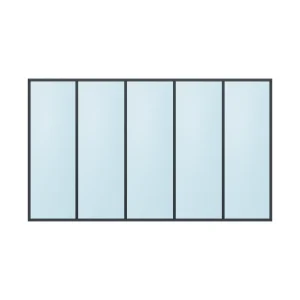 fixed aluminium window 5 panel fx5x1 3600 x 2100 mm
