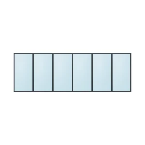 fixed aluminium window 6 panel fx6x1 3600 x 1200 mm