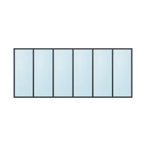 fixed aluminium window 6 panel fx6x1 3600 x 1500 mm