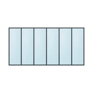 fixed aluminium window 6 panel fx6x1 3600 x 1800 mm