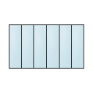 fixed aluminium window 6 panel fx6x1 3600 x 2100 mm