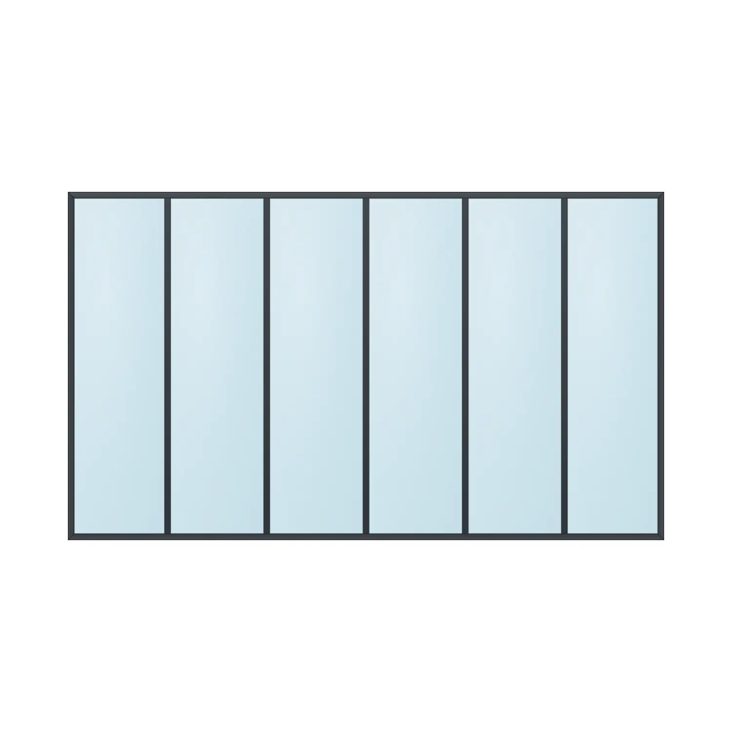 fixed aluminium window 6 panel fx6x1 3600 x 2100 mm