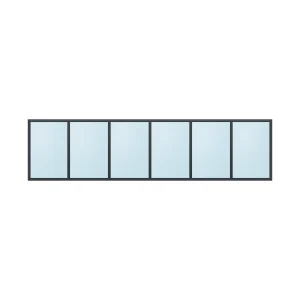 fixed aluminium window 6 panel fx6x1 3600 x 900 mm